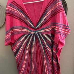 Oli & hali Vibrant Pink Striped top oversized valentine day cutie💗nwot